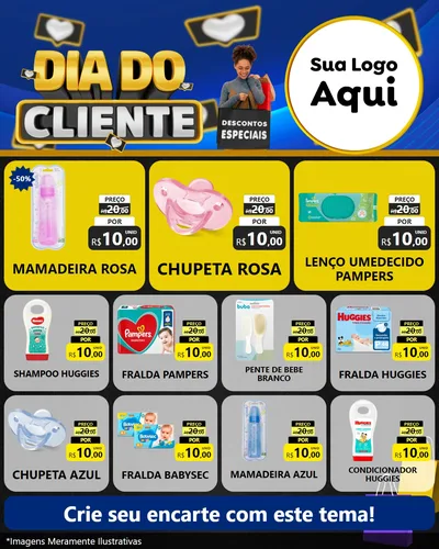 Modelo de Rede Social para Feed Instagram com o tema Dia Do Cliente para Bebês
