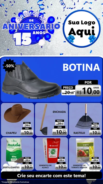 Modelo de Rede Social para Stories com o tema Promoção de Aniversário - 15 Anos para Agropecuária