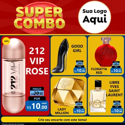 Modelo de Rede Social para Feed Facebook com o tema Super Combo para Perfumes
