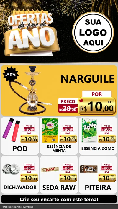 Modelo de Rede Social para Stories com o tema Ofertas de Fim de Ano para Tabacaria