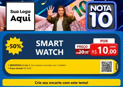 Modelo de Cartaz para Cartaz A4 Horizontal com o tema Nota 10 para Informática