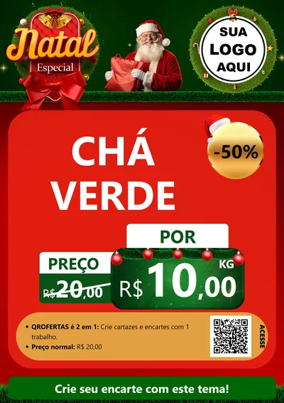 Modelo de Cartaz para Cartaz A4 Vertical com o tema Natal Especial para Produtos Naturais