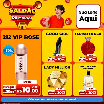 Modelo de Rede Social para Feed Facebook com o tema Saldão de Março para Perfumes