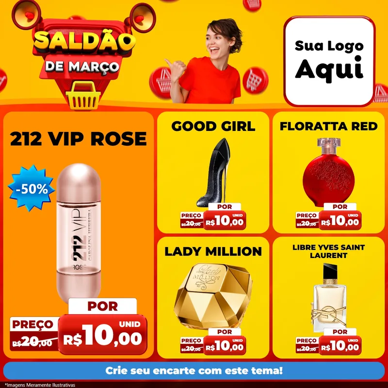 Modelo de Rede Social para Feed Facebook com o tema Saldão de Março para Perfumes