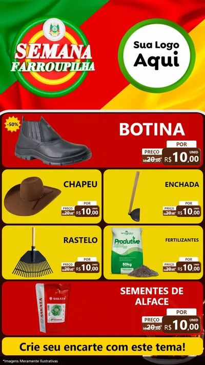Modelo de TV para TV Vertical com o tema Semana Farroupilha para Agropecuária