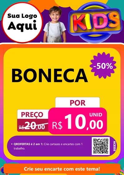 Modelo de Cartaz para Cartaz A4 Vertical com o tema KIDS para Brinquedos