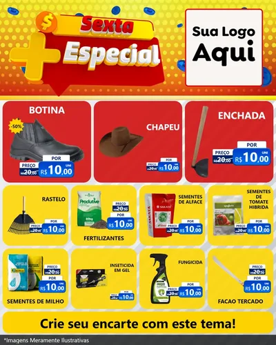 Modelo de Rede Social para Feed Instagram com o tema Sexta Mais Especial para Agropecuária