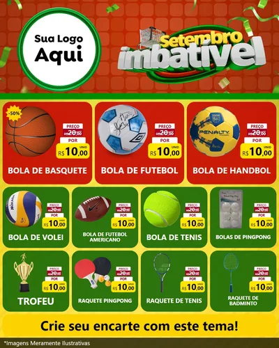 Modelo de Rede Social para Feed Instagram com o tema Setembro Imbatível para Artigos Esportivos