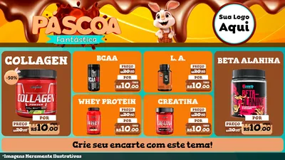 Modelo de TV para TV Horizontal com o tema Páscoa Fantástica para Suplementos alimentares