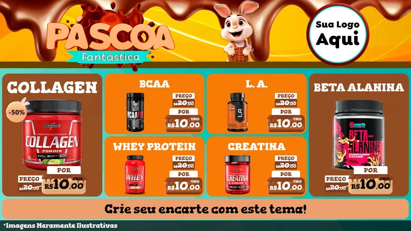 Modelo de TV para TV Horizontal com o tema Páscoa Fantástica para Suplementos alimentares