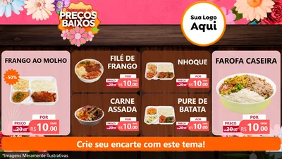 Modelo de TV para TV Horizontal com o tema Primavera de Preços Baixos para Restaurante