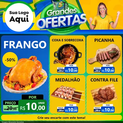 Modelo de Rede Social para Feed Facebook com o tema Grandes Ofertas para Assados