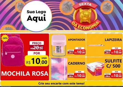 Modelo de Encarte para Encarte A4 Horizontal com o tema Sexta da Economia para Papelaria