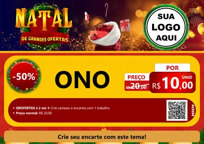 Modelo de Cartaz para Cartaz A4 Horizontal com o tema Natal de Grandes Ofertas para Óticas