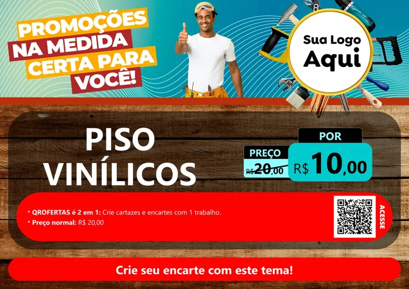 Modelo de Cartaz para Cartaz A4 Horizontal com o tema Promoções na Medida Certa Para Você para Material para Construção