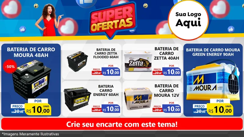 Modelo de TV para TV Horizontal com o tema Super Ofertas para Baterias Elétricas