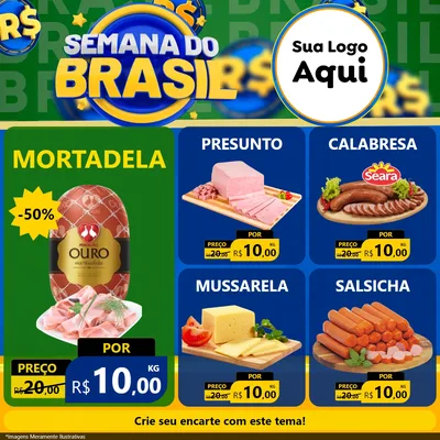 Modelo de Rede Social para Feed Facebook com o tema Semana Do Brasil para Frios e Laticínios