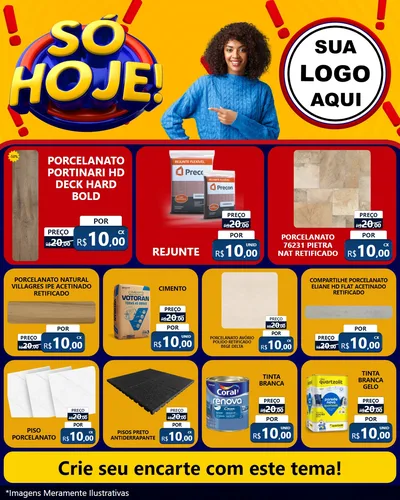 Modelo de Rede Social para Feed Instagram com o tema Só Hoje! para Pisos e revestimentos