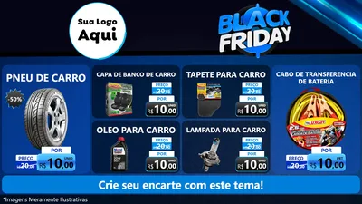 Modelo de TV para TV Horizontal com o tema Black Friday para Auto peças