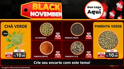 Modelo de TV para TV Horizontal com o tema Black November para Produtos Naturais