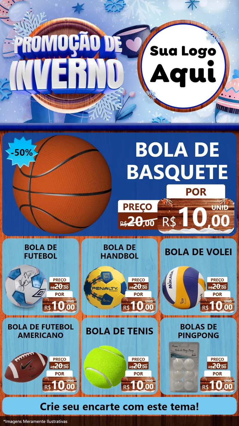 Modelo de Rede Social para Stories com o tema Promoção de Inverno para Artigos Esportivos