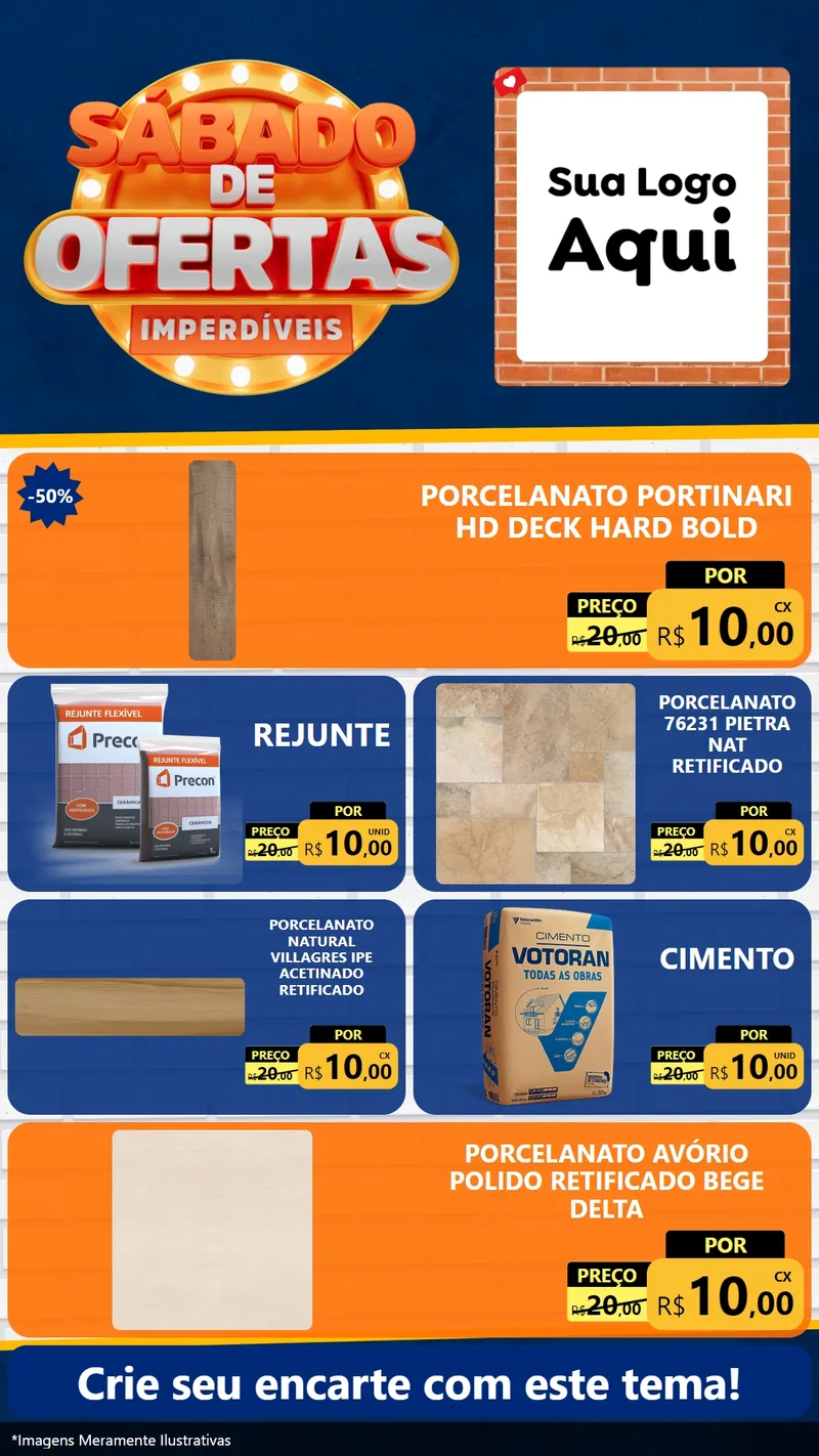 Modelo de TV para TV Vertical com o tema Sábado de Ofertas Imperdíveis para Pisos e revestimentos