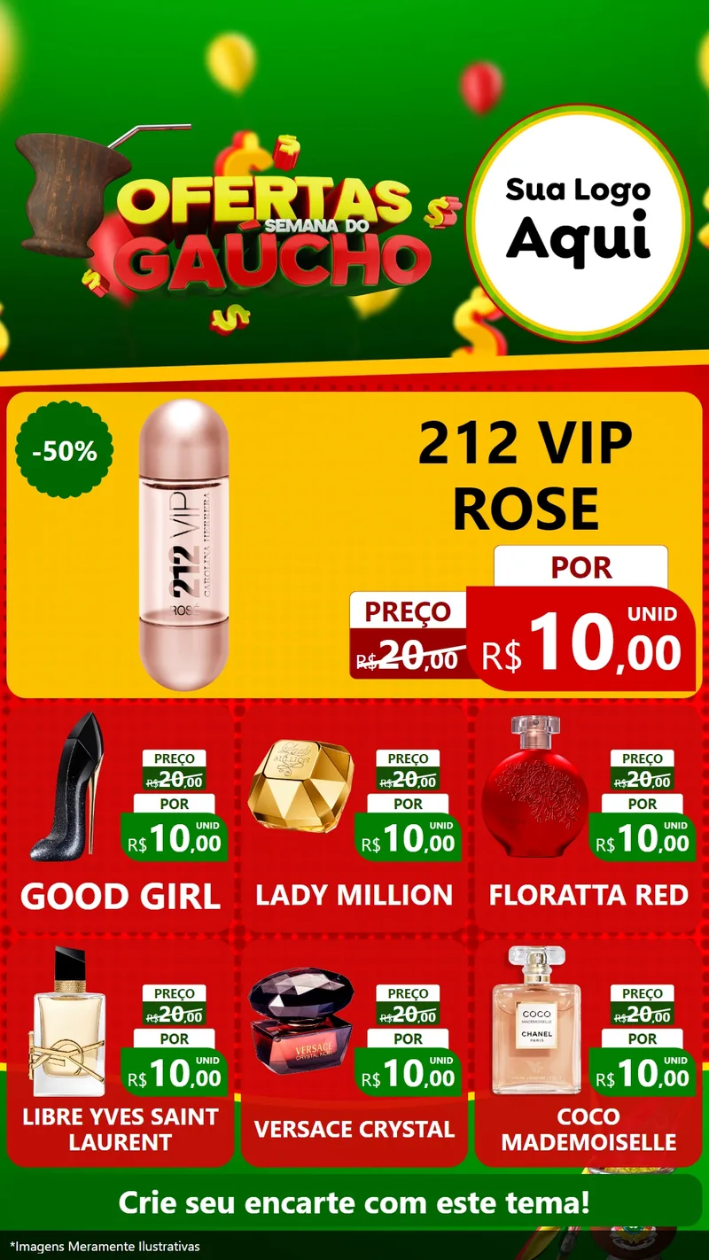 Modelo de Rede Social para Stories com o tema Ofertas Semana Do Gaúcho para Perfumes