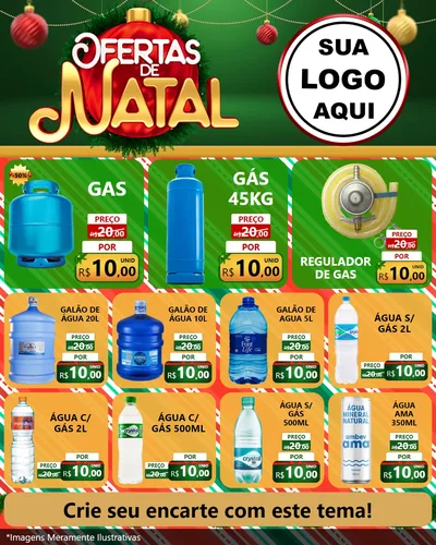 Modelo de Rede Social para Feed Instagram com o tema Ofertas de Natal para Água e gás