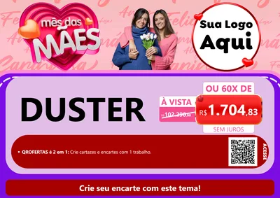 Modelo de Cartaz para Cartaz A4 Horizontal com o tema Mês Das Mães para Concessionaria de Carros