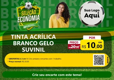 Modelo de Cartaz para Cartaz A4 Horizontal com o tema Seleção de Economia - Copa para Tintas e Ferramentas
