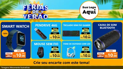 Modelo de TV para TV Horizontal com o tema Férias de Verão para Informática