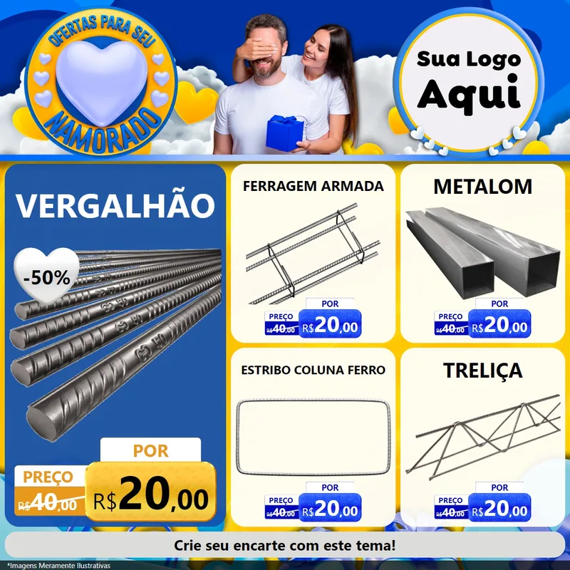 Modelo de Rede Social para Feed Facebook com o tema Ofertas Para Seu Namorado para Ferragens