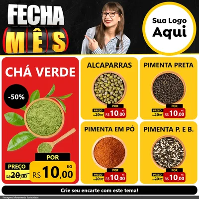 Modelo de Rede Social para Feed Facebook com o tema Fecha Mês para Produtos Naturais