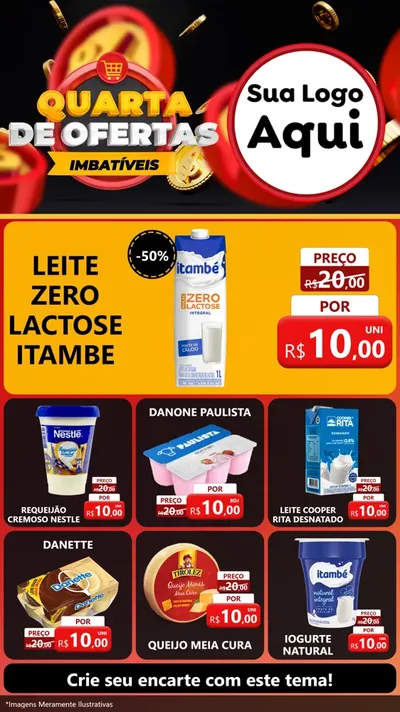 Modelo de Rede Social para Stories com o tema Quarta de Ofertas Imbatíveis para Frios e Laticínios