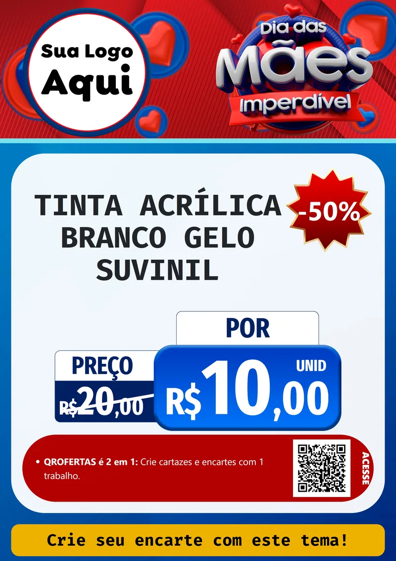 Modelo de Cartaz para Cartaz A4 Vertical com o tema Dia Das Mães Imperdível para Tintas e Ferramentas