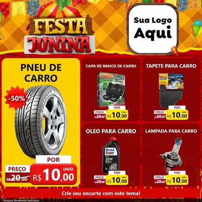 Modelo de Rede Social para Feed Facebook com o tema Festa Junina para Auto peças