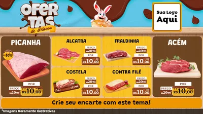 Modelo de TV para TV Horizontal com o tema Ofertas de Páscoa para Açougue