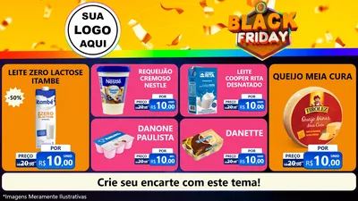 Modelo de TV para TV Horizontal com o tema Black Friday para Frios e Laticínios