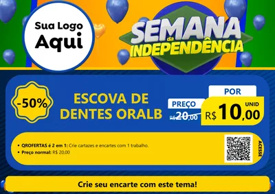 Modelo de Cartaz para Cartaz A4 Horizontal com o tema Semana da Independência para Higiene Pessoal