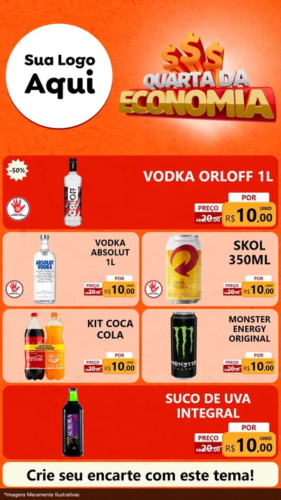 Modelo de TV para TV Vertical com o tema Quarta da Economia para Distribuidora de bebidas