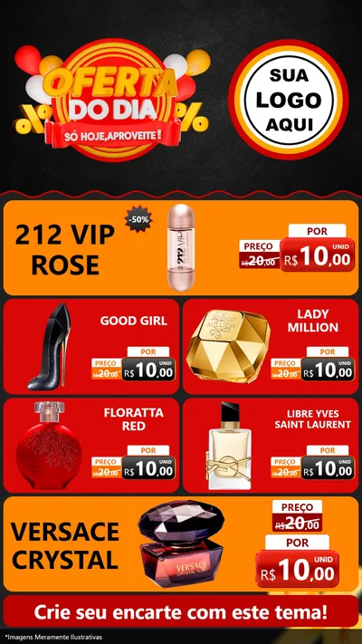 Modelo de TV para TV Vertical com o tema Oferta do Dia - Só hoje, Aproveite! para Perfumes