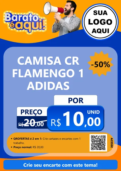 Modelo de Cartaz para Cartaz A4 Vertical com o tema Barato é aqui para Roupas e acessórios