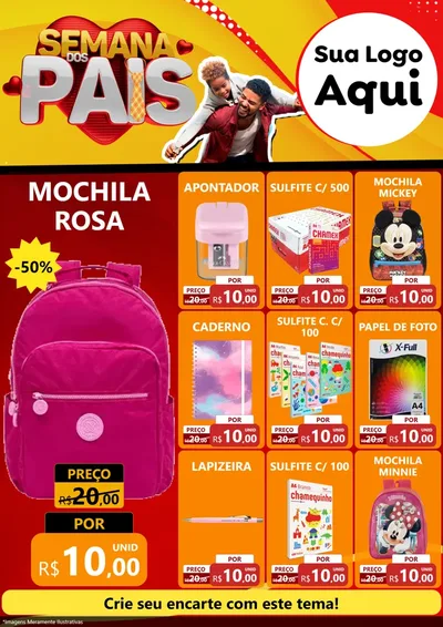 Modelo de Encarte para Encarte A4 Vertical com o tema Semana Dos Pais para Papelaria