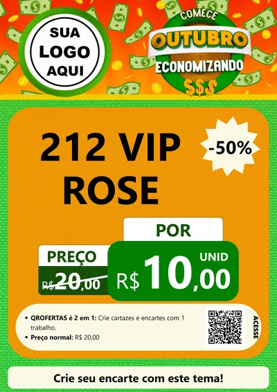 Modelo de Cartaz para Cartaz A4 Vertical com o tema Comece Outubro Economizando para Perfumes