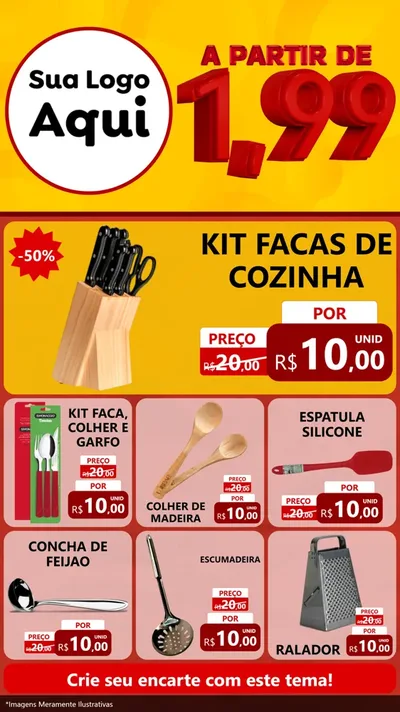 Modelo de Rede Social para Stories com o tema A Partir de Um e Noventa e Nove - 1,99 para Utilidades Domésticas