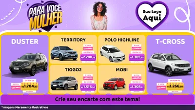 Modelo de TV para TV Horizontal com o tema Para Você, Mulher para Concessionaria de Carros