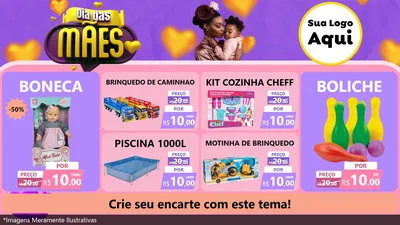 Modelo de TV para TV Horizontal com o tema Dia das Mães para Brinquedos