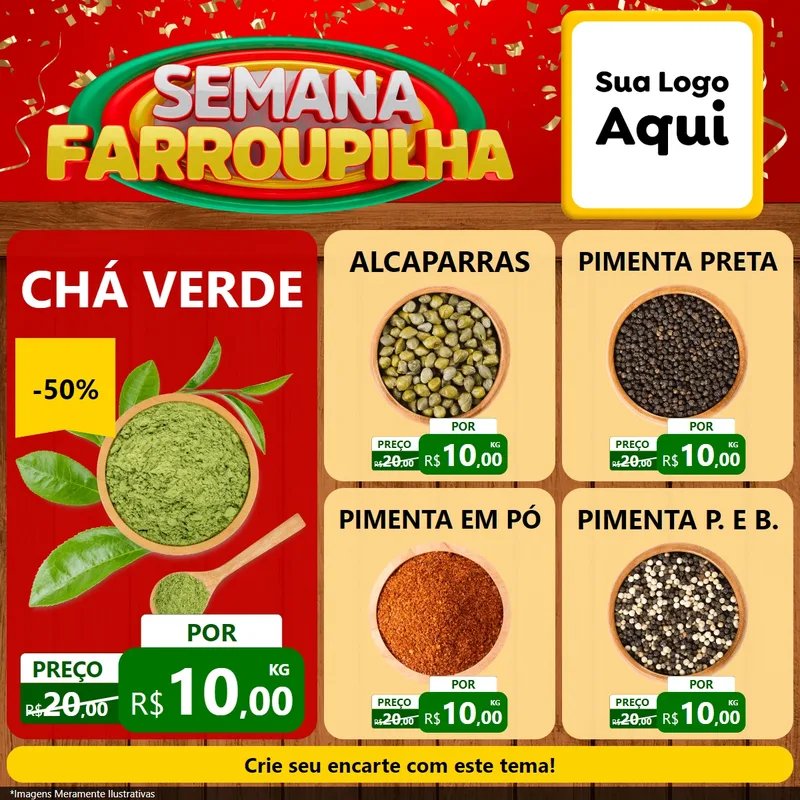 Modelo de Rede Social para Feed Facebook com o tema Semana Farroupilha para Produtos Naturais