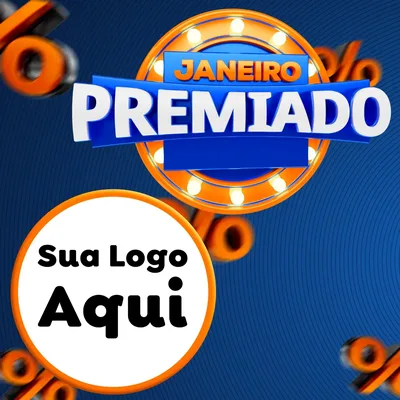 Modelo de Rede Social para Feed Facebook com o tema Janeiro Premiado para Supermercado