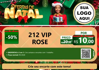 Modelo de Cartaz para Cartaz A4 Horizontal com o tema Ofertas de Natal para Perfumes